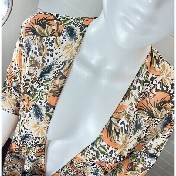 Y2K Kimono Womans One Size Animal Tropical Polyester Mob Wife Beach Coastal - Picture 3 of 10